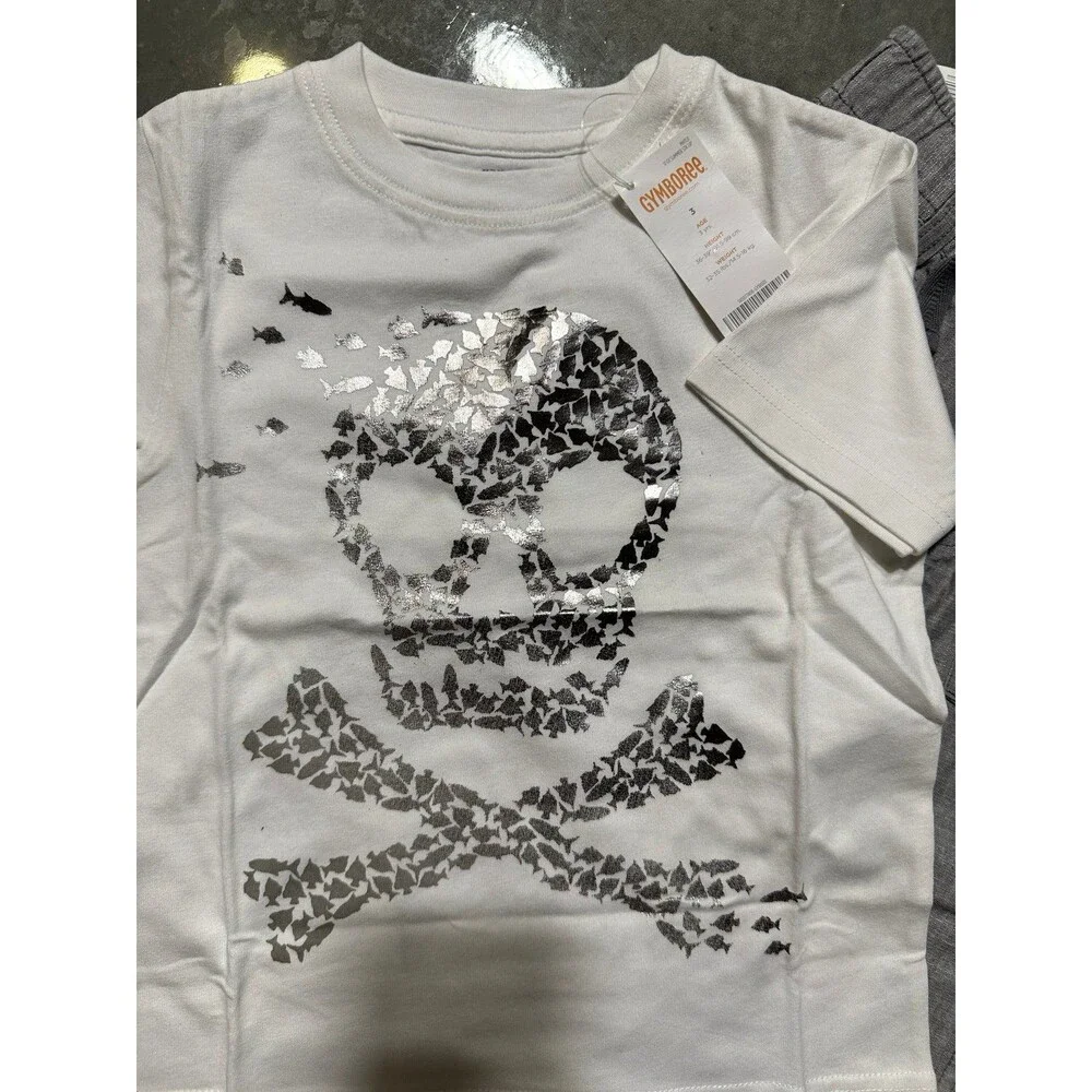NEW Vintage Gymboree Gymbo Pirate Shark Sharks Outfit Bundle Set 3T
